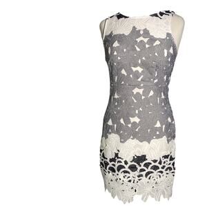Romeo and Juliet Couture Dress Size Small Black and White Cut-Outs Lined